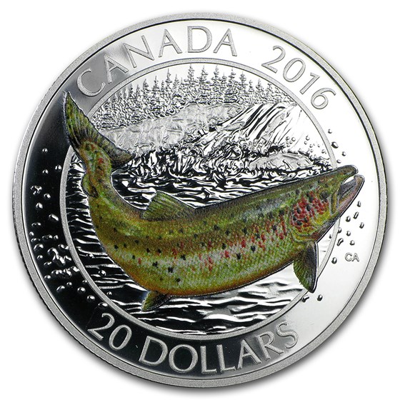 2016 Canada 1 oz Silver $20 Canadian Salmonids: Atlantic Salmon 2016 Canada 1 oz Silver $20 Canadian Salmonids: Atlantic Salmon
